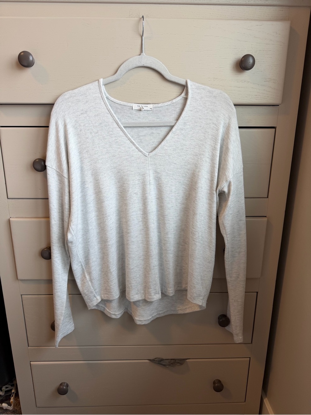 Rag & Bone Light Gray V-Neck Women's Top